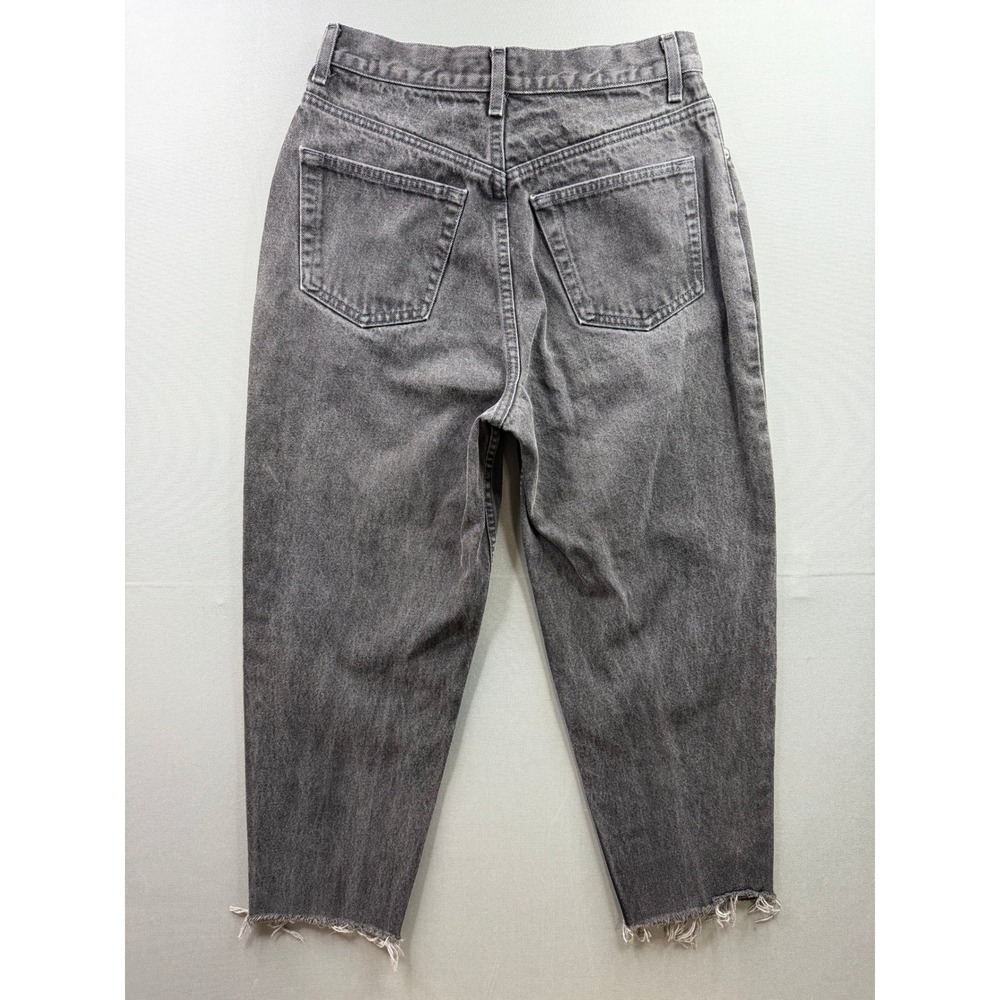 GAP Reverse Fit Jeans‎ Womens Black High Rise Tapered Raw Hem 28x26